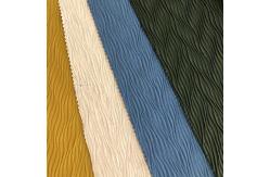 China Elastane Stripe Textured Yarn Dyed Polyester Pleated Fabric 250gsm supplier