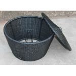 Hand-Woven Plastic Resin Wicker Storage Box For Home Outdoor Garden for sale
