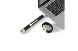 China Shiny When Reading On Computer Silicone Wristband Usb With LED Light Laser Logo supplier