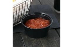 China PP Clear Black Disposable Sauce Cup Plastic Food Sauce Container With Lid supplier