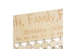 China ISO9001 Beige Color Wooden Hanging Birthday Calendar OEM supplier