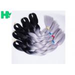 Two Tone Jumbo Fake Hair Pieces High Temperature Fiber Synthetic Braiding for sale