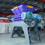 Industrial Scrap Metal Shredder Recycling Car Shredder Twin Shaft E Waste Scrap Metal  Iron Cans Shredder With Ce for sale
