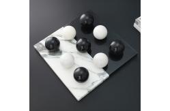 China Black White Marble Round Ball Decorative Chess Board supplier
