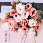 European style simulation rolled edge rose wedding bouquet, wedding photography props, floral arrangement, home decoration, simulation flower for sale