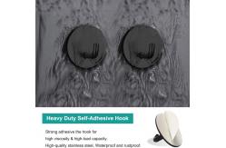 China Sturdy Stainless Steel Strong Adhesive Heavy Duty Waterproof Shower Hook Adhesive Wall Hooks supplier