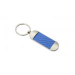 Ellipse Texture PU Leather Key Chains Holder Blue Souvenir Promotion for sale
