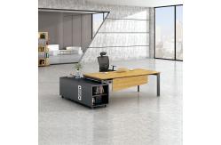 China L Shaped Yellow Desktop Luxury Modern Executive Desks MFC Director Tables supplier