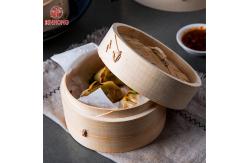China Mini Bamboo Dim Sum Food Steamer Basket 10cm 30cm with custom logo supplier