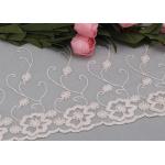 6.5 Inch Floral Embroidered Lace Trim Wide Mesh Lace Trim For Wedding Dresses for sale