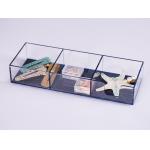 10.07 Aesthetic Desk Organizer , 3 Compartment Acrylic Organizer