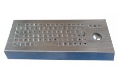 China 82 keys industrial dynamic waterproof desktop metal keyboard with trackball and Fn keys supplier