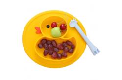 China Non Slip Yellow Duck Silicone Divided Plate Toddler Plates supplier