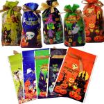 Waterproof Cartoon Ghost Halloween PE Drawstring Gift Bag for sale