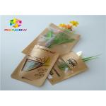 Clear Window Customized Paper Bags Recycled Brown Kraft Paper For Shopping for sale