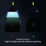 100VAC - 240VAC Touch Light Switch 2gang Black Smart Dimmable Light Switch