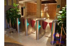 China Security entrance Flap Barrier Gate / Fingerprint full height turnstiles supplier