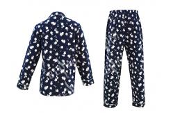 China 100% Cotton Flannel Womens Button Up Pajama Sets With Piping And Long Pants supplier