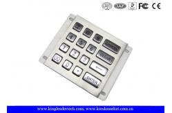 China Metal Industrial Numeric Keypad , 16 Keys Rugged Vandal Proof Keyboard supplier