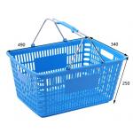 Eco Friendly Steel Handle Supermarket Shopping Hand Basket Customized Color for sale