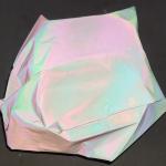White Stretch Glow In The Dark Polyester Fabric Vinyl Iridescent Hologram Luminous for sale