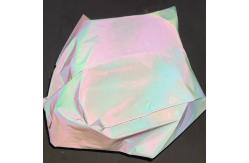 China White Stretch Glow In The Dark Polyester Fabric Vinyl Iridescent Hologram Luminous supplier