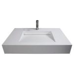 China Bathroom Funiture Wall Mounted Wash Basin Sleek Design Single Hole for sale