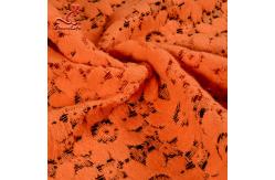 China Soft Fancy Burnt Orange Embroidered Lace Fabric For Saree Clothes supplier