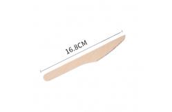 China Custom 16cm Disposable Wooden Utensils Biodegradable Cutlery  Knives supplier