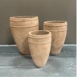 Premium Fiber Cement Custom Flower Pots With Rustic Textured Hand Carved Finish for sale