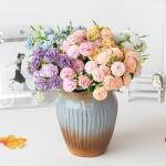 Lilac flower artificial bouquets, festival gifts, artificial flower vases, flower arrangements, living room decorations for sale