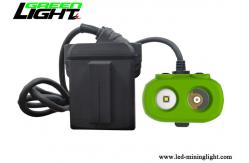 China 15000lux Brightness LED Miners Cap Lamp TPV Material 10.4Ah Panasonic Battery Pack supplier