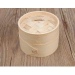2 Tier Small Wood Steamer Holder Rack Basket Set Favors 10'' Mini Bamboo Steamer for sale