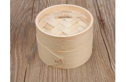 China Handmade Woven Steamer Drawer With Side Handles Dumplings Traditional Delicacies Bamboo Steamer supplier