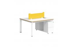 China White Modern 4 Person Workstation Desk Modular Wood Office Table With Cabinet supplier