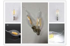 China Indoor Lighting Led Filament Lamp With Tail Glass Body Material Ac220 - 240v supplier