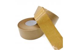 China Self Adhesive Brown Paper Packing Tape Fiberglass Reinforced Flatback Kraft Packing Tape supplier