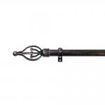 25mm 28mm Diameter Pipe Curtain Rods With Single Bracket Black And Red Multi Head Shape for sale