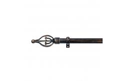 China 25/28mm diameter Metal black multi-beads Customized curtain rods finials single bracket supplier