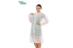 China 50gsm Polypropylene Nonwoven Lab Coat With Elastic Cuffs supplier