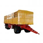 Iron Mechanical Suspension 40T Payload Tare Weight About 8.5T 4 Axle Drawbar Full Fence Trailer for sale