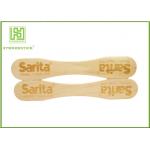 Natural Wood Sticks Disposable Ice Cream Spoons With Logo Engraved for sale