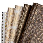 Geometrical Line Golden Custom Wrapping Paper 72x52cm Gift Packing Paper Roll