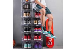 China Stackable Drop Front Clear Plastic Shoe Container Clear Transparent supplier