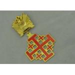 3D Gold Custom Medal Awards , Zinc Alloy Synthetic Enamel Medal for sale