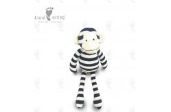 China 32cm 100 Cotton Stuffed Animals Black White Stripe Zebra Plush Toy Monkey Mascot supplier