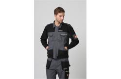 China Concealed Front YKK Zip Multi Pocket Work Jacket With Flap supplier