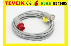 China Mindray/Goldway ibp cables, invasive blood pressure cable ,round 6pin to BD adapter supplier