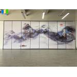 Decorative Landscape Painting Movable Wooden Acoustic Fabric Panels Divider for sale
