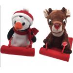 Christmas 0.23M 9.06in Reindeer Stuffed Animal Cute Penguin Stuffed Animal Ski Toy for sale